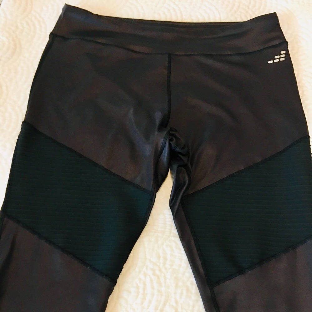 BCG Black Faux Leather Moto Leggings